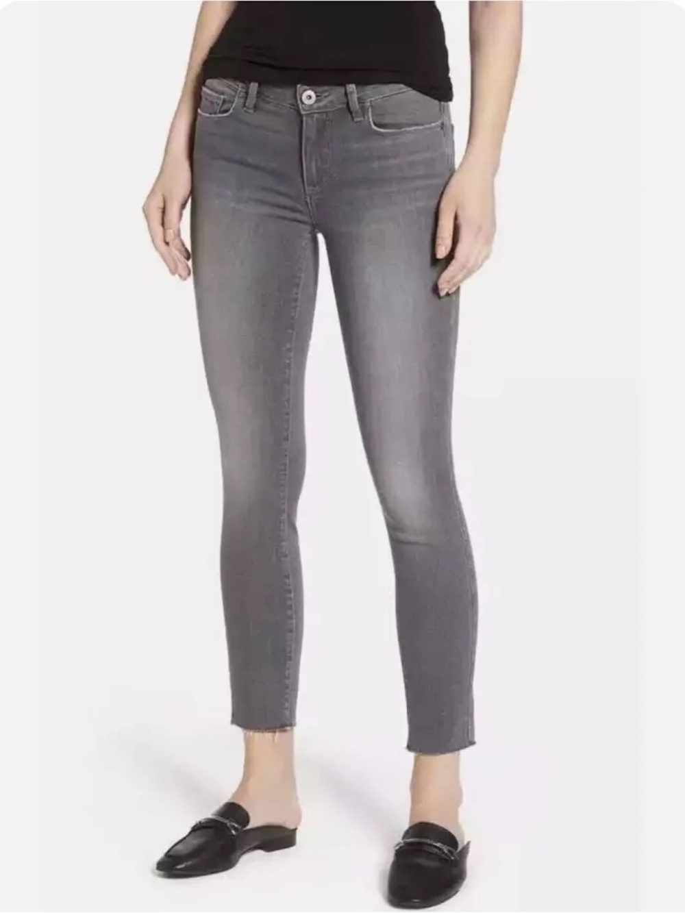 Paige Verdugo Ankle Raw Hem in Dusk Grey Size 28